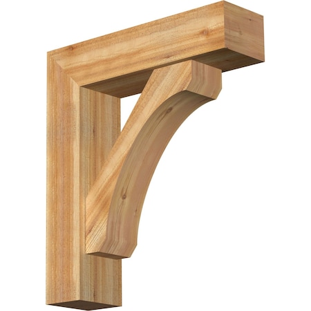 Ekena Millwork Legacy Block Rough Sawn Bracket w/ Offset Brace, Western Red Cedar, 8"W x 30"D x 34"H BKT0806X30X34LEC05RWR